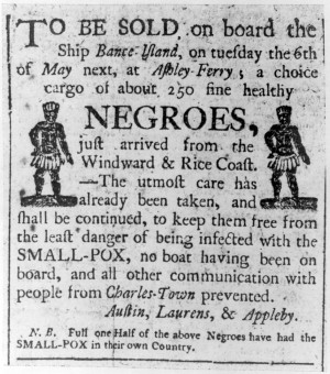 Slaves for Sale, Newspaper Advertisement from 1780's (3)