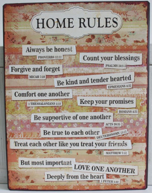 Home Rules Metal Sign - Inspirational Quotes & Popular Sayings Wall ...