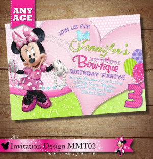 Minnie Mouse Bowtique PRINTABLE Invitation