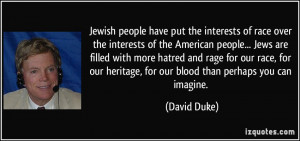 Jewish people have put the interests of race over the interests of the ...