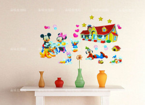 MICKEY MOUSE cartoon cute animals crystal wall stickers child real ...