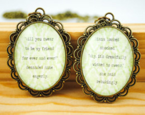Anne and Diana Friendship Necklace Set - Anne of Green Gables Quote ...