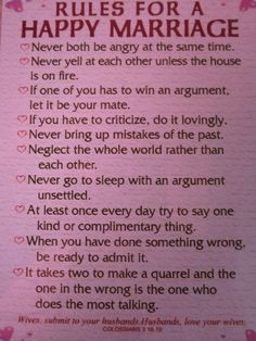 Rules For A Happy Marriage - Wives, be subject to your husbands, as is ...