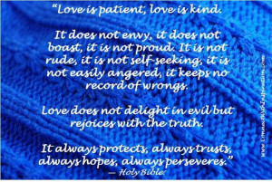 Love Is Patient Love Is Kind, Bible, inspirational quote