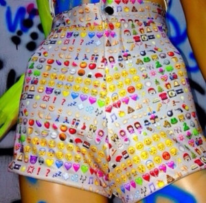 shorts rad emoji print ghetto cybr o-mighty fashion tumblr weird wtf ...