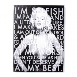 Marilyn Monroe I'm Selfish Wall Canvas