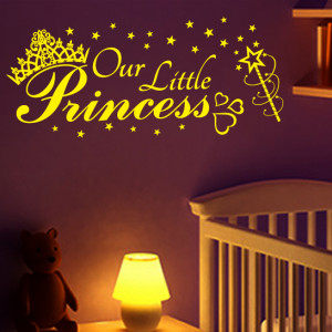 OUR LITTLE PRINCESS wall sticker art kids baby girls nursery ...
