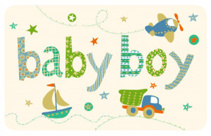 printable card: Best Wishes on Your Baby Boy greeting card