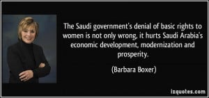 The Saudi government's denial of basic rights to women is not only ...