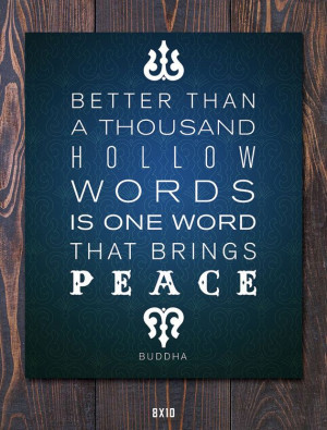 Buddha Peace Quote Giclee Art Print - Mat options - FREE ship in US ...