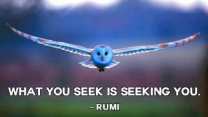 What you seek is seeking you. ~Rumi owl quote