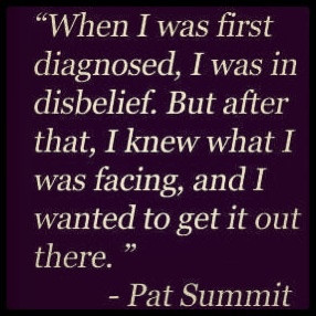 Pat Summit: Statement regarding her diagnosis of dementia at age 59.