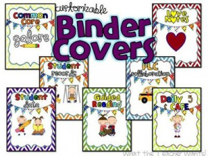 Free Customizable Binder Covers from What the Teacher Wants...NICE!