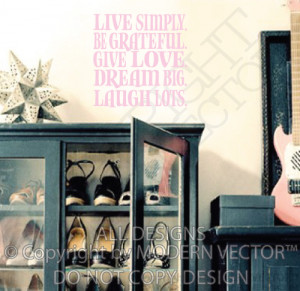 Details about LIVE SIMPLY BE GRATEFUL Quote Vinyl Wall Decal GIVE LOVE ...