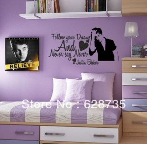 Free-shipping-Never-Say-Never-Justin-Bieber-girls-room-wall-decals ...