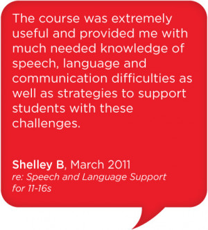 Courses for Practitioners: Speech and Language Support for 11-16's