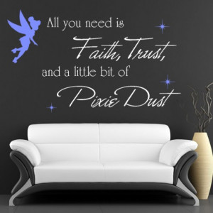 Home / Nursery & Kids / “Pixie Dust” Tinker Bell Quote Wall Decal