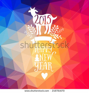 Happy New Year and Merry Christmas design, geometric backdrop ...