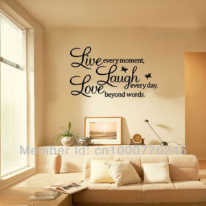Live Laugh Love Quote Butterfly Removable Wall Stickers Art PVC Wall ...