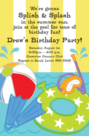 - Splish Splash! a great invitation for summer birthday pool ...