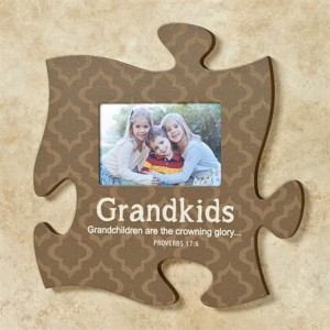 Grandkids Grandparents Photo Frame Puzzle Piece Wall Art