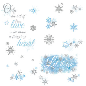 Frozen Let it Go Quote Wall Stickers with Glitter