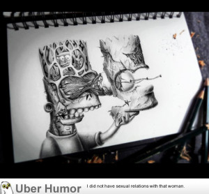 Insane Bart Simpson drawing