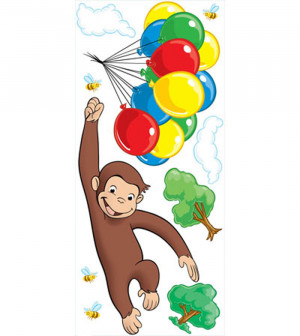 Curious George - 10 Large Wall Accent Murals and Wall Accent Stickers