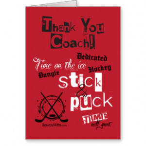 Thank You Hockey Coach! Greeting Card