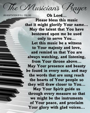 Musician's prayer. This represents my 20-something son. Pianist and ...