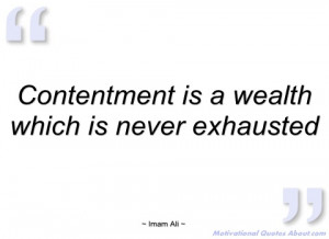 contentment is a wealth which is never imam ali