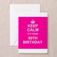 Keep Calm its your 80th Birthday Greeting Cards for
