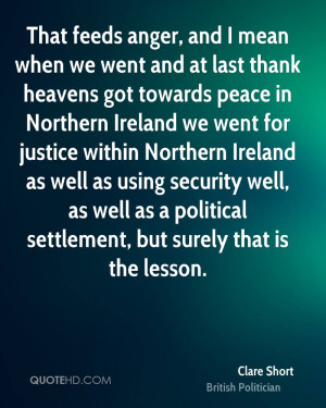 Clare Short Peace Quotes