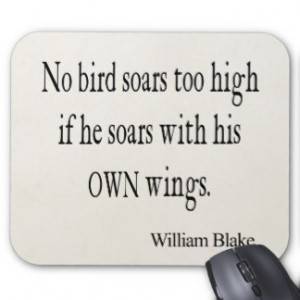 Vintage William Blake Bird Soar Own Wings Quote Mouse Pad