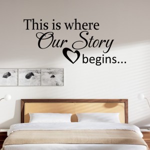 Love Wall Quote - This is where our story begins Heart Decal- Couple ...