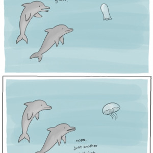 Dolphins Spot a Scary Jellyfish Ghost Under The Sea In Comic By ...