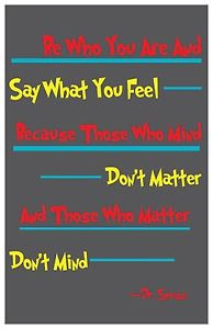 Dr-Seuss-Art-Poster-Be-Yourself-Quote-Home-Decor-Nursery-11x17-Rare ...