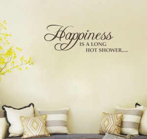 happiness is a long hot shower vinyl wall quote for home(China ...