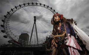 Fasten the main sail; Captain Jack Sparrow breezes into London Photo ...
