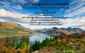 ... All things are connected like the blood which unites one family, All