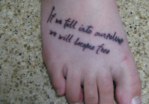 Quote Lettering Foot Tattoo