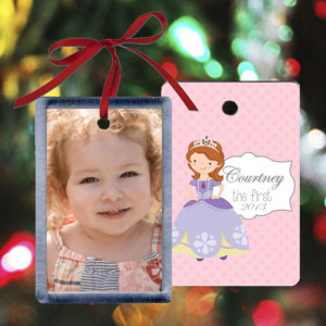 Sophia The First Inspired Personalized Photo Ornament 02 - brown hair ...