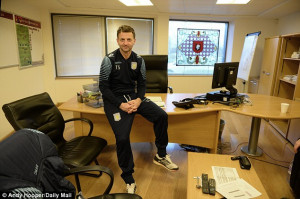 ... office at Aston Villa's training ground before talking to Sportsmail