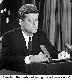 1962, President Kennedy appeared on television to inform the American ...