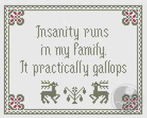 Embroidery: Arsenic and Old Lace Insanity quote