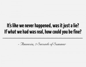 Amnesia 5SOS Song Lyric Quotes