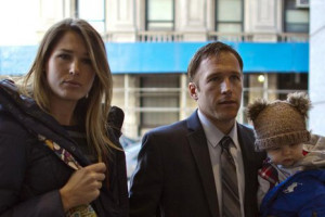 Olympic alpine skier Bode Miller arrives with his wife Morgan and his ...