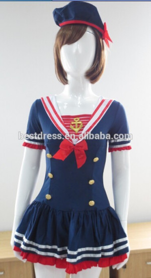 Navy Sailor Girl Uniform Ladies Rockabilly Pin Up Fancy Dress Costume ...