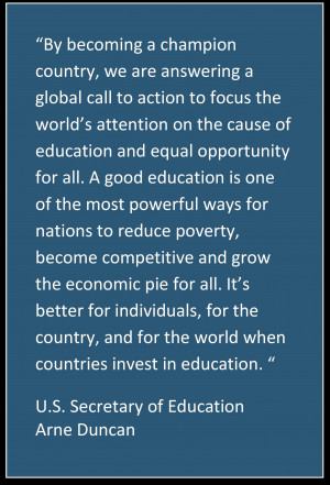 the cause of education and equal opportunity for all. A good education ...