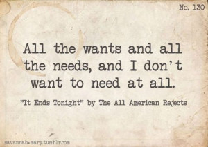 It Ends Tonight, All American Rejects